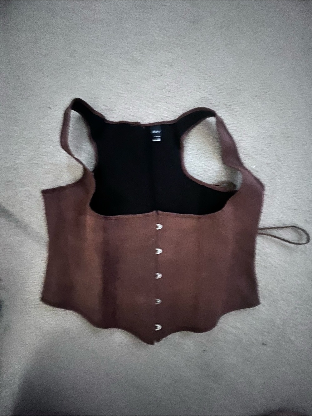 Brown Corset-Style Front Hook Tank Bra